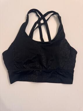 Buff Bunny Women's Sports Bra Black Leopard Print Strappy Size S
